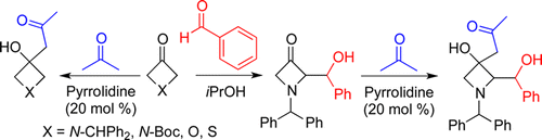 Strain-driven direct cross-aldol and -ketol reactions of four-membered heterocyclic ketones